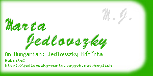 marta jedlovszky business card